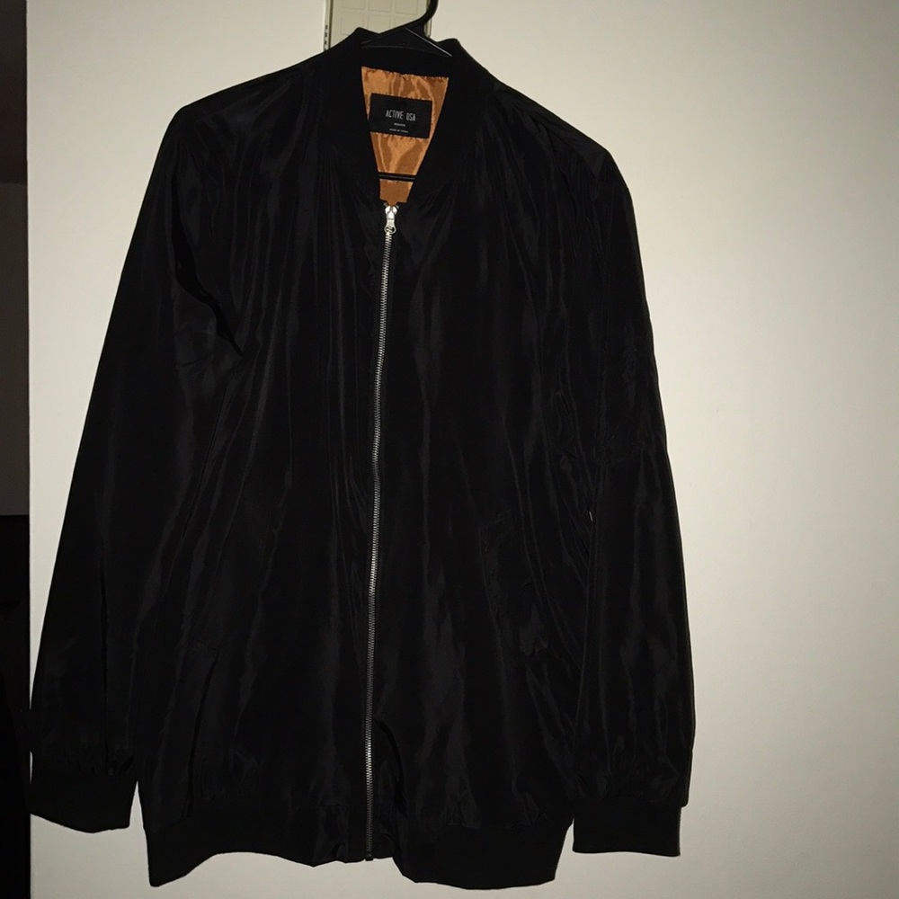 Long Black bomber jacket
